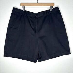 Lauren Ralph Lauren Plus Size 20W Black Chino Shorts 100% Cotton 49" VTG Preppy
